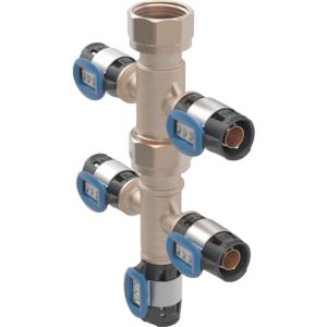 Collecteur Geberit 653435001 avec raccords à sertir FlowFit, 5 voies